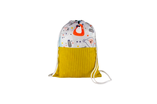 Mochila saco amarilla